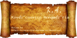 Kovácsovics Annamária névjegykártya