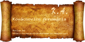 Kovácsovics Annamária névjegykártya