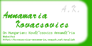 annamaria kovacsovics business card